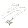 Summer Beach Alloy Colorful Rhinestone Sea Turtle Pendant Necklaces for Women LS-NJEW-C089-01P-1