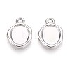 304 Stainless Steel Pendant Cabochon Settings STAS-T067-11P-1