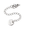 304 Stainless Steel Chain Extender with Flat Round Charms STAS-G383-04P-2