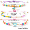 3Pcs Glass Seed Bead & Resin & Brass Braided Bead Bracelets LW3639-5-5