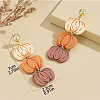 Thanksgiving Day Pumpkin Acrylic Glitter Powder Dangle Stud Earrings FS-WGE72CC-01-2