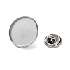 304 Stainless Steel Flat Round Brooch Brooch Base Settings STAS-S172-10B-P-2
