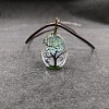 Alloy Wire Wrapped Oval Glass Inner Dried Flower Tree Pendant Waxed Cord Necklaces for Women FS-WG6B63C-02-1