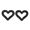 Handmade Polymer Clay Rhinestone Linking Rings CLAY-H009-04C-1