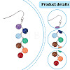 2 Pairs 2 Style Dyed Natural & Synthetic Mixed Gemstone Round Beaded Dangle Earrings EJEW-AN0002-78-3