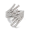 Rack Plating Brass Micro Pave Cubic Zirconia Cuff Rings RJEW-D025-20P-2