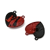 10 Bags Spray Painted Alloy Red and Black Enamel Split Pendants FIND-FS0004-21-2