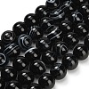 Natural Black Agate Beads Strands G-B178-Q01-12mm-2