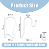 16Pcs 2 Styles 925 Sterling Silver Hoop Earrings & Earring Hooks STER-DC0001-11-2