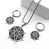 304 Stainless Steel Charms Bracelets & Hoop Earrings & Pendant Necklaces Sets FS-WG39A04-01-2