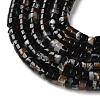 Natural Black Flower Agate Beads Strands G-H230-95-4