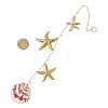 Electroplate Sea Shell & 304 Stainless Steel Pendants Starfish Shell Hanging Suncatchers HJEW-JM04565-3