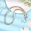 5MM Natural Coconut and Synthetic Turquoise Heishi Beads Necklaces NJEW-JN06627-1