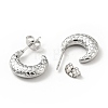 304 Stainless Steel Crescent Moon Stud Earrings EJEW-G293-10P-2