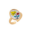 Brass & Shell Cuff Open Rings FS-WGBC7E6-04-1