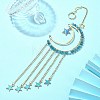 Natural Apatite & Brass Moon Pendant Decorations HJEW-JM01198-02-3