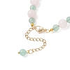 Adjustable Natural Rose Quartz and Green Aventurine Beaded Bracelets BJEW-JB13032-4