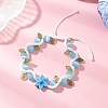 Handmade Porcelain and Cat Eye and Acrylic Beads Braided Bead Bracelets BJEW-TA00700-01-1