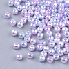 Rainbow ABS Plastic Imitation Pearl Beads X1-OACR-Q174-10mm-01-2