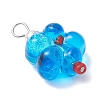 6Pcs 6 Colors Handmade Silver Foil Glass Lampwork Pendants PALLOY-JF04685-4