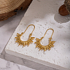 Vintage European Style Sun 304 Stainless Steel Hoop Earrings LS-KG5327-1-1