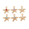 Alloy Rhinestone Pendants RB-CBAA597-02G-1
