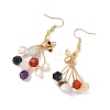 Gemstone Cultured Freshwater Pearl Beads Dangle Earrings EJEW-JE07195-4