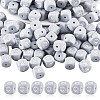 20Pcs Grey Cube Letter Silicone Beads 12x12x12mm Square Dice Alphabet Beads with 2mm Hole Spacer Loose Letter Beads for Bracelet Necklace Jewelry Making JX436O-1