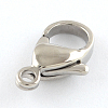 Tarnish Resistant Polished 316 Surgical Stainless Steel Lobster Claw Clasps X-STAS-R072-13A-2
