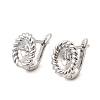 Flat Round Brass Hoop Earring Findings KK-Z154-09P-1