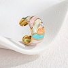 304 Stainless Steel Enamel Wide Cuff Open Rings for Women SA-K003-03D-G-1