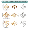 DICOSMETIC 24Pcs 6 Style 201 Stainless Steel Filigree Joiners Links STAS-DC0008-57-2