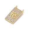 Religion Brass Micro Pave Clear Cubic Zirconia Pendants KK-L268-026G-02-2