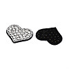 Heart Hotfix Glass Rhinestone with Cloth Patches PATC-T002-02A-2