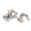 Star Rack Plating Brass Micro Pave Clear Cubic Zirconia Fold Over Clasps KK-A225-07P-2