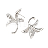 Flower Brass Stud Earring Findings KK-F921-01P-2