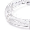 Transparent Acrylic Curved Tube Chunky Stretch Bracelet for Women BJEW-JB08142-01-4