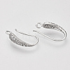 Brass Micro Pave Cubic Zirconia Earring Hooks X-ZIRC-Q022-035P-NF-1