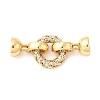 Brass Micro Pave Clear Cubic Zirconia Fold Over Clasps KK-U059-55G-1