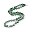 8mm Faceted Round Natural Green Aventurine Beaded Necklaces NJEW-F327-01A-02-1
