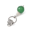 5Pcs 5 Styles Natural Green Aventurine & Black Onyx & White Jade & Malaysia Jade Pendants PALLOY-JF04711-5