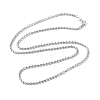 Rhodium Plated 925 Sterling Silver Ball Chain Necklace for Women NJEW-A014-03P-2