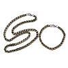 201 Stainless Steel Box Chain Necklaces & Chain Bracelets SJEW-G087-04G-4
