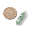 Natural Green Aventurine Double Terminal Pointed Pendants PALLOY-JF02673-02-3