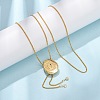 Brass Cowboy Hat Bolo Tie Lariat Necklaces NJEW-D346-01G-4