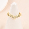 Brass Micro Pave Cubic Zirconia Adjustable Finger Rings for Women RJEW-Z113-40G-5