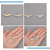 4Pcs 2 Colors Alloy Eagle Wing with Star Brooch JEWB-CA0001-42-4