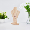 Bust Wooden Necklace Display Stands NDIS-WH0009-17-4