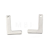 304 Stainless Steel Letter Charms X-STAS-O072-L-1