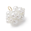 Pearlized Glass Pearl Beads Pendants PALLOY-MZ01101-01-3